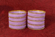 NMII Premium Glass & Golden Beads Velvet Bangle Set For Women and Girls | Velvet Chudi | Traditional Chudi Set | Designer Girl's Bangles Bracelet | Wedding, Party, Festive, Daily- Set of 34