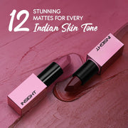 INSIGHT Prime Matte Lipstick - 3.8g |Satin Matte Finish |All day Comfort Wear | Infused with Hyaluronic Acid & Rosehip Oil |(PINA COLADA) (Pack of 2)