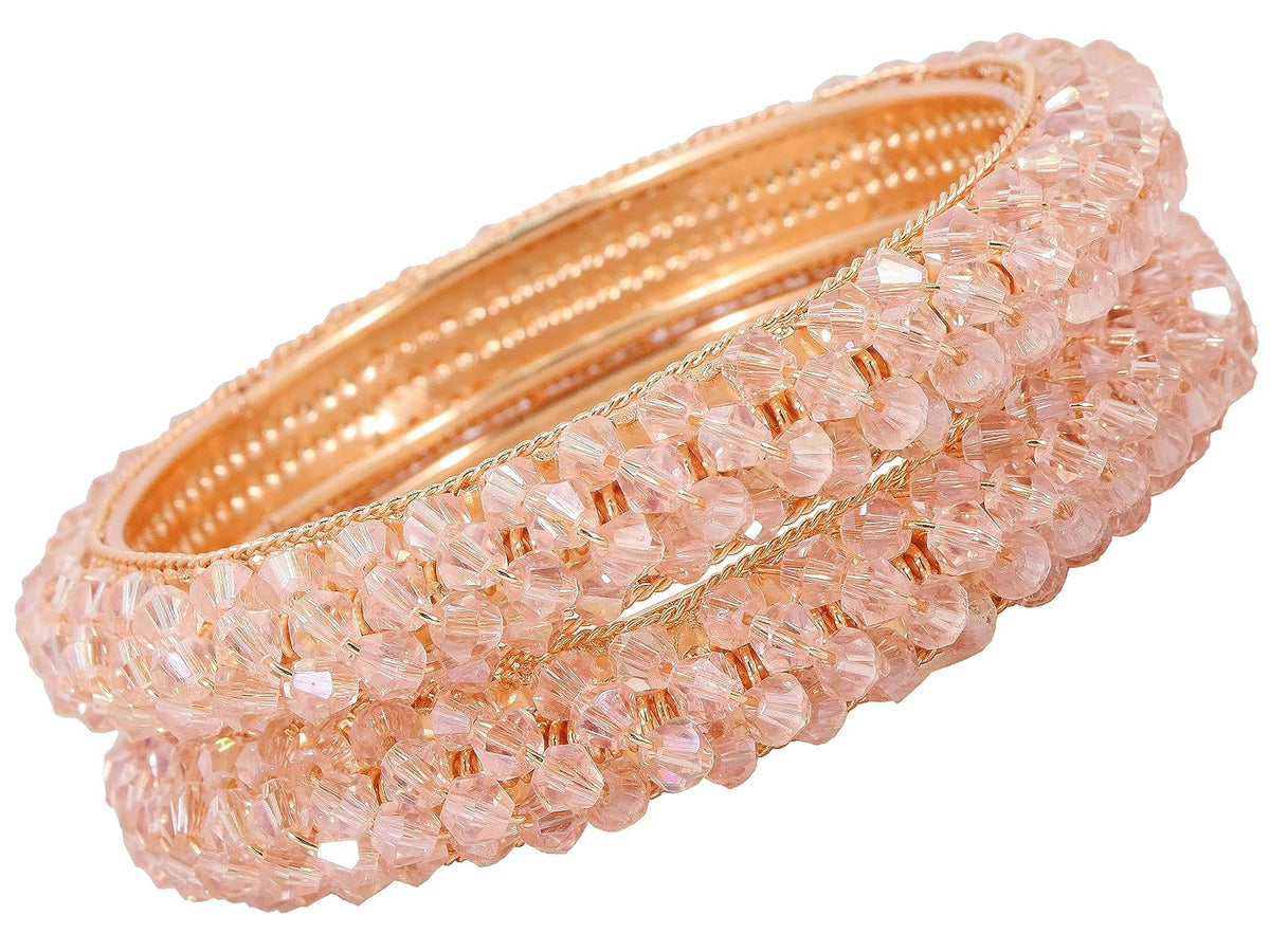 NMII Alloy Metal Stylish Fancy Pearls Bangles Bracelet Set For Women & Girls | Trending Metal Bangles | Women Bangles | Pearls Kada Set For Women | Bangles Set Wedding, Party, Daily- Pack of 2 Bangle