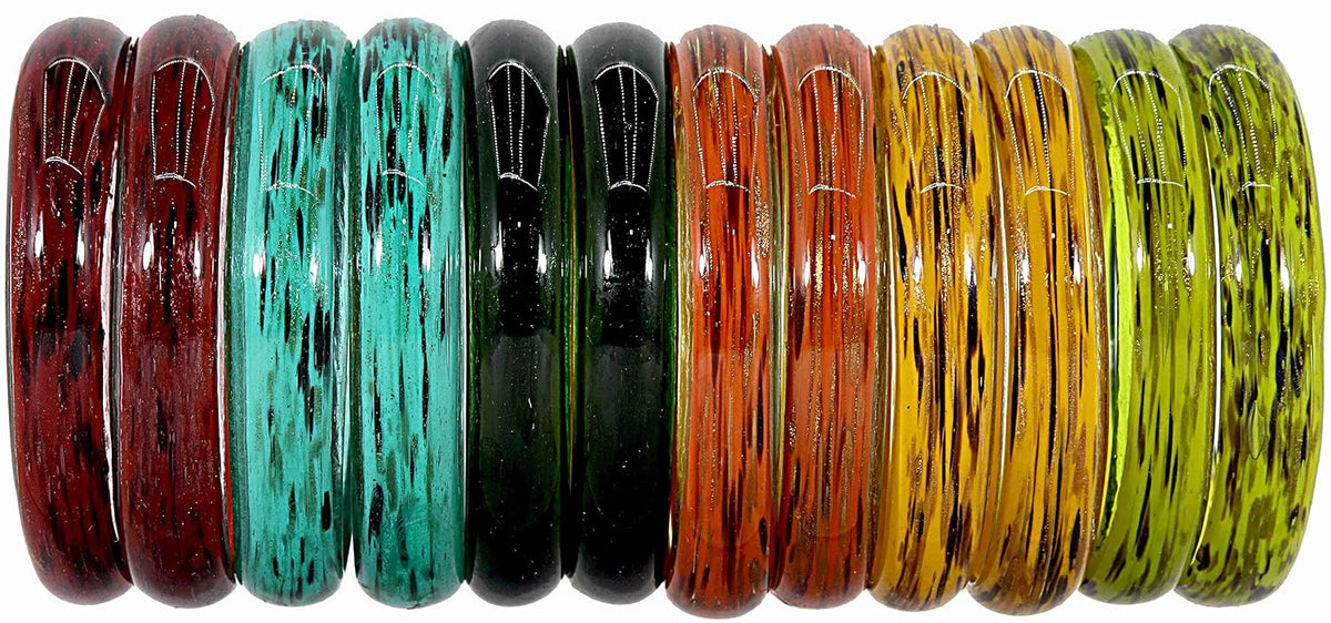 NMII Beautiful Matte Finish Transparent Multicolor Glass Kada for Women & Girls on Different Occasions