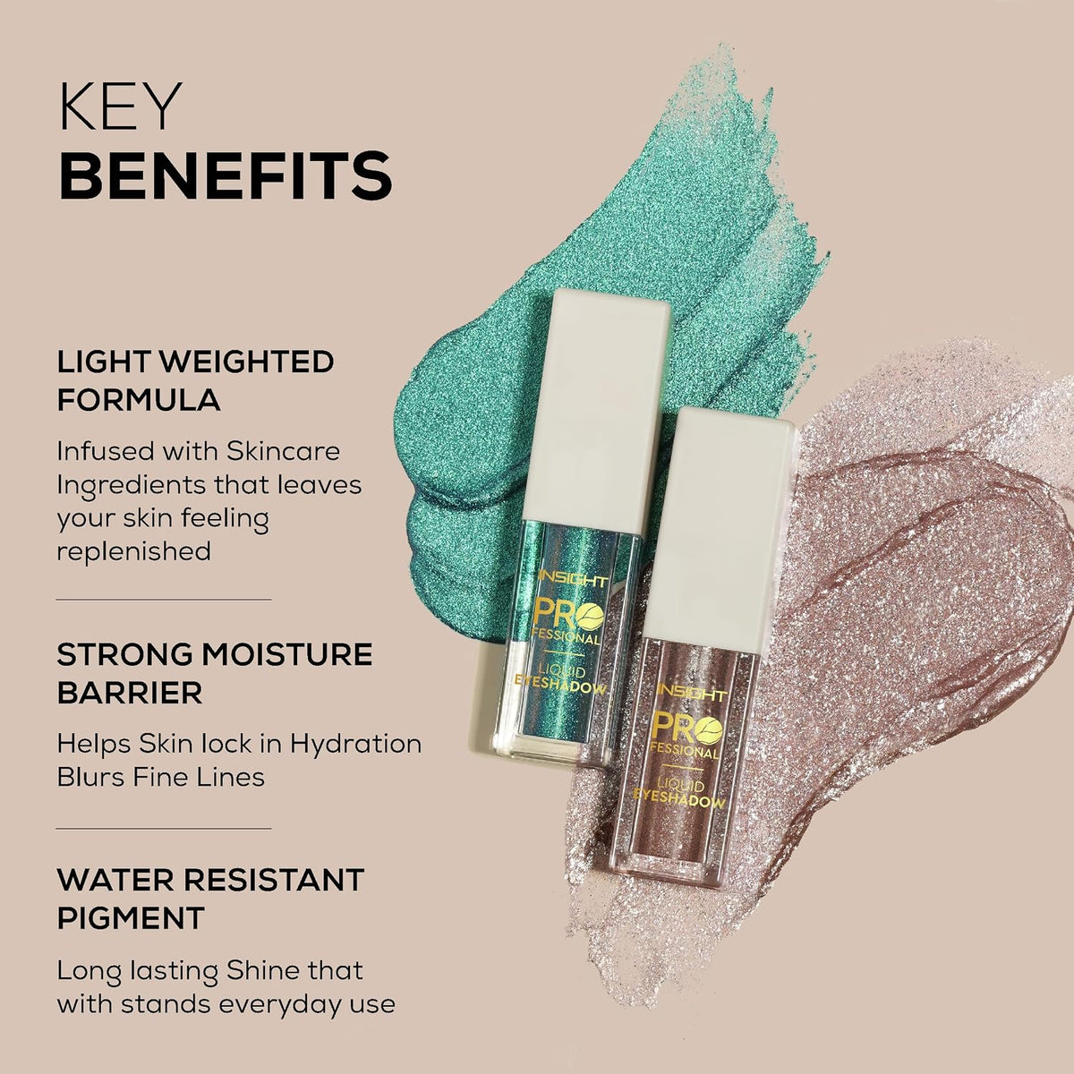 INSIGHT Professional Liquid Eyeshadow - (Stellar) | Light Weighted Formula | Infused with Skincare Ingredients | Water Resistant Pigment | High Shine Shimmers (5g)