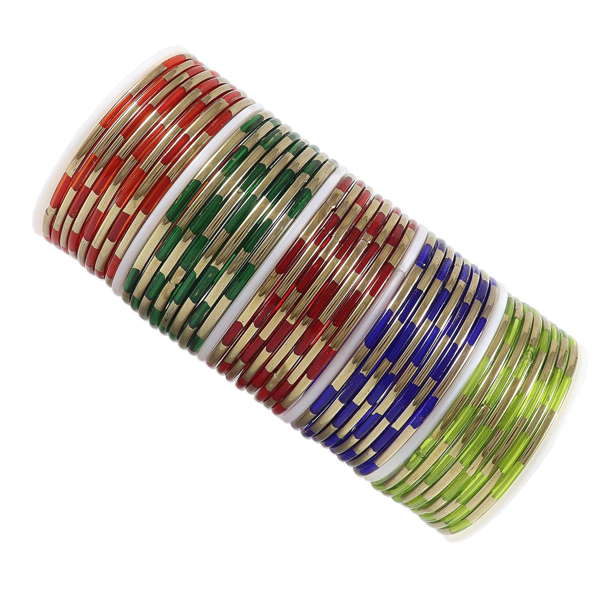 NMII Glass with Golden Polished and Glossy Bangle Set For Women/Girls