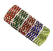 NMII Glass with Golden Polished and Glossy Bangle Set For Women/Girls