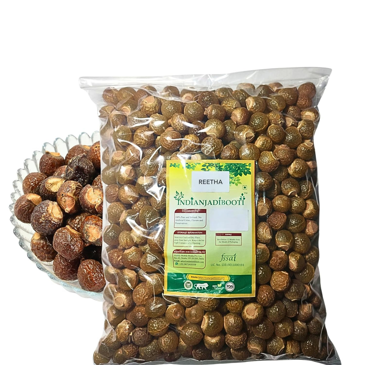 IndianJadiBooti Reetha Whole | Soapnut (Aritha) | Sapindus Mukorossi | Natural SLS-Free Hair Cleanser, Shampoo & Conditioner | Organic Laundry Alternative | Dried & Raw | 1kg Pack