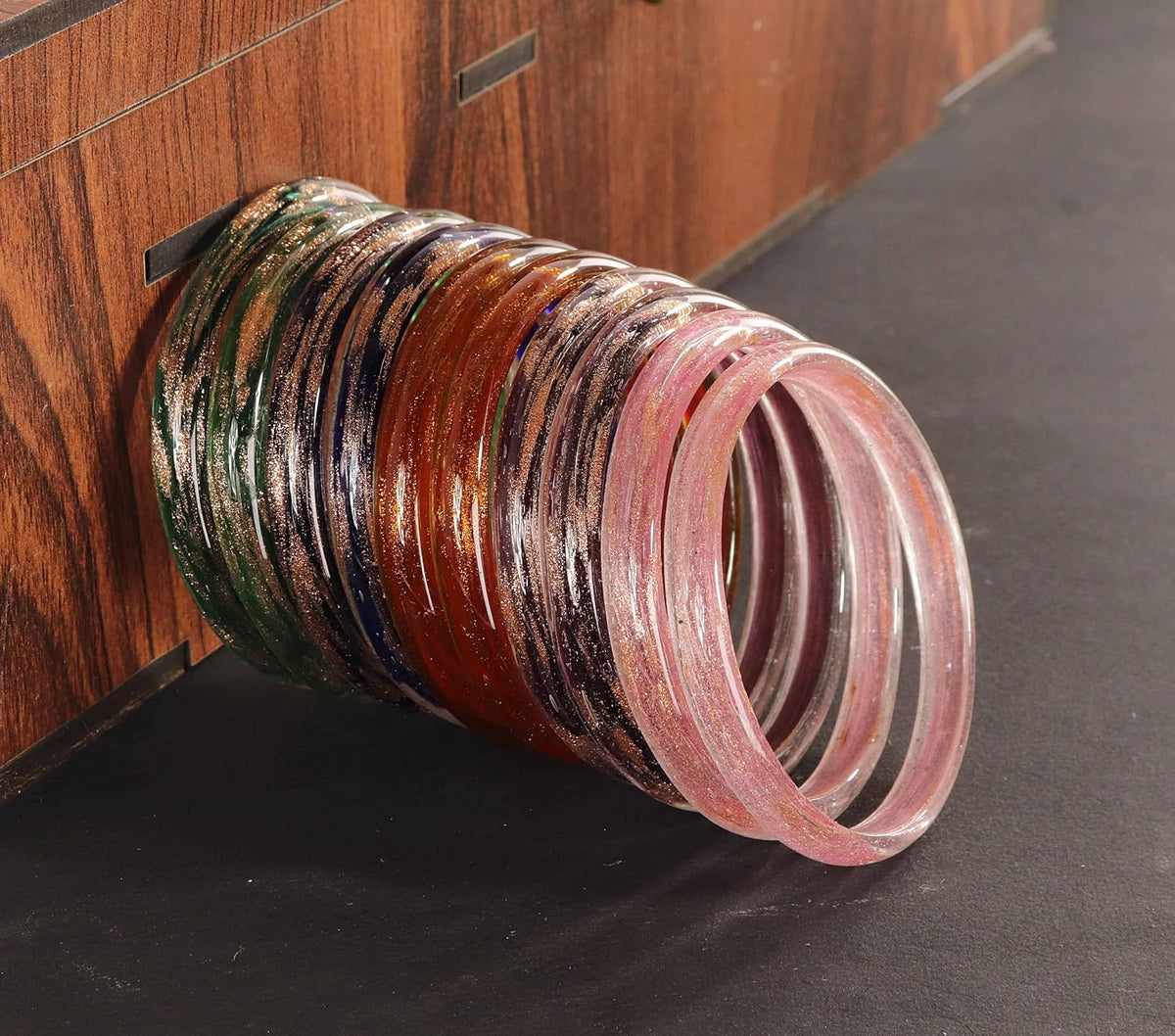 NMII Plain Multicolour Glass Kada Combo Set For Women And Girls With Sleek Finish | Simple Design Kada Set | Glass Kada Set For Women | Glass Bangles-Pack Of 20 Kada