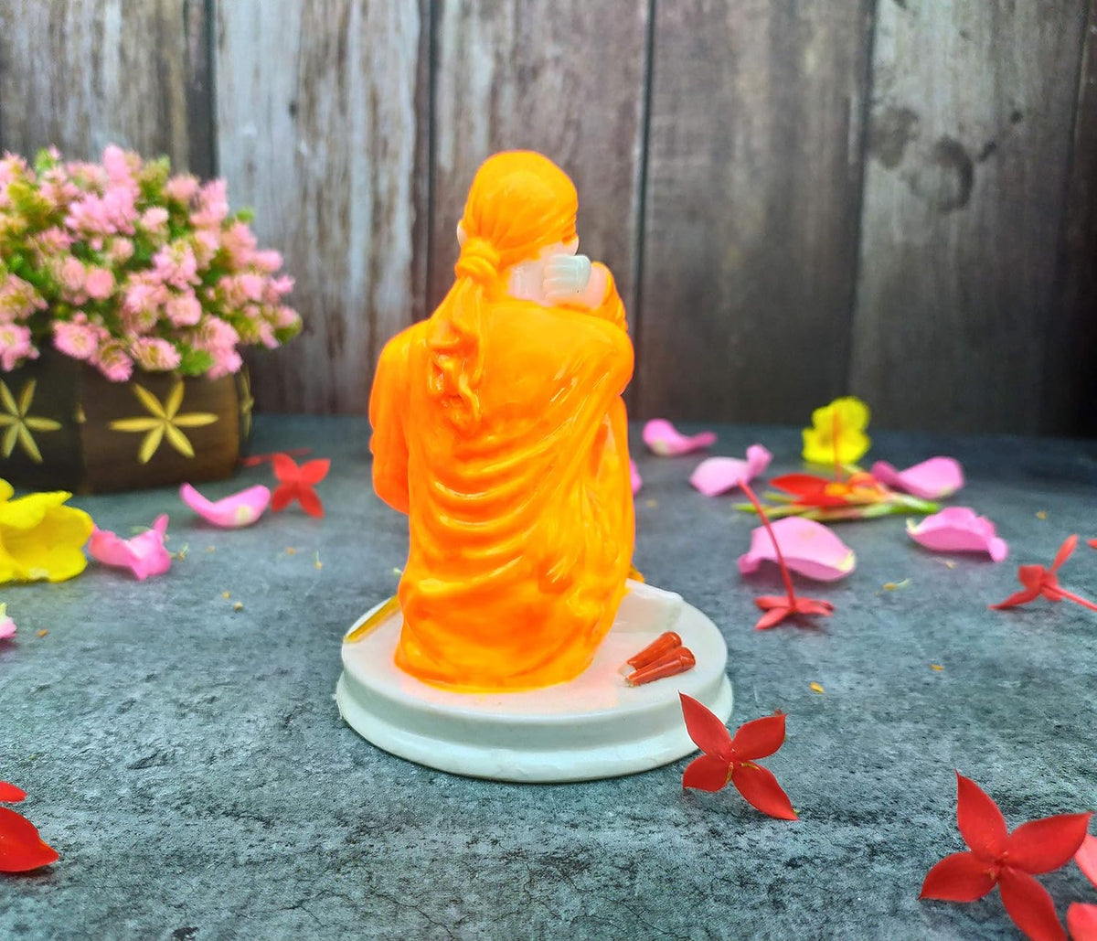 SHINDE EXPORTS saibaba Idol/shirdi saibaba Idol Marble/saibaba Idol for Pooja Room 5 inches