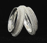 NMII Alloy Metal Gold Plated Bangles Set For Women & Girls Studded Zircon Stone | Stylish Diamond Bangles | Women's bangles | Metal Bangles- (Pack of 2)