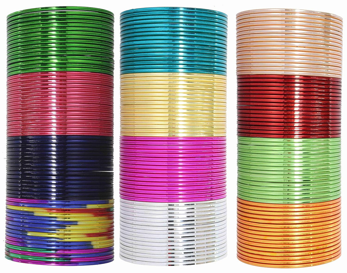 NMII Non-Precious Metal Base Metal With Colourful Plane Bangles Set For Women and Girls