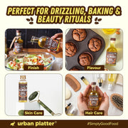 Urban Platter Cold Pressed Almond Oil, 50ml (Light Nutty Finishing Oil for Salads, Drizzling, Gourmet Baking & Natural Hair/Skin Nourishment)