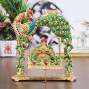 KridayKraft Metal Laddu Gopal Jhulla Palana for Janmastmi Festive Gold Plated with Meenakri Work for Your Home, Temple Office,Gift Article.