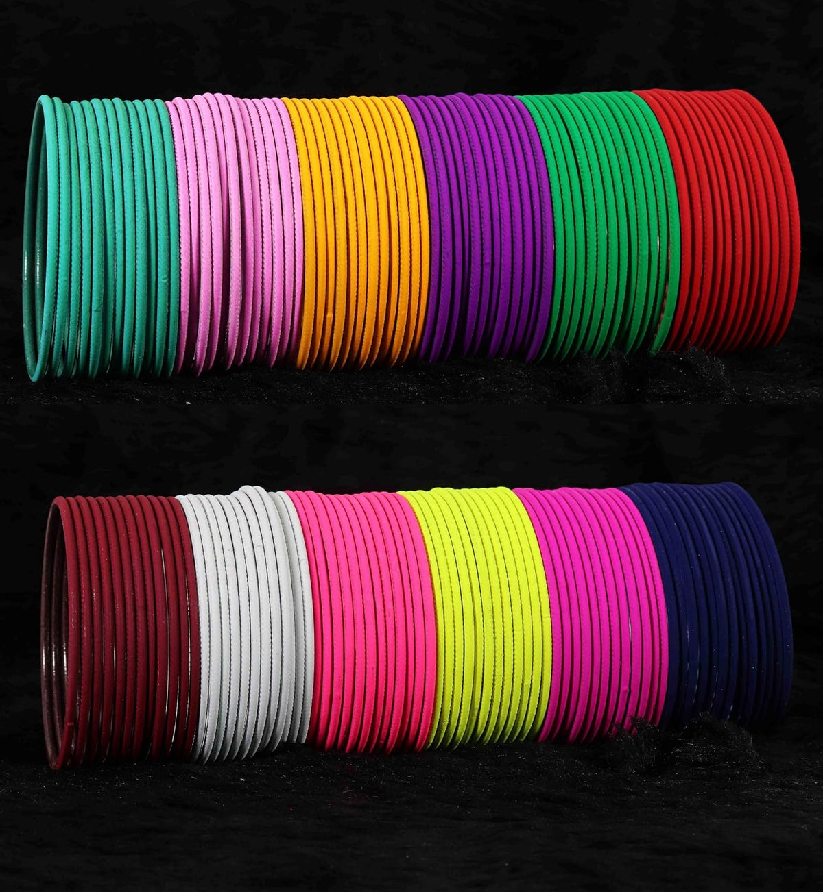 NMII Multicolour Metal Bangles Set For Women & Girls with Matte Finish Design | Bangles For Daily use, Party, Office, Wedding | Chudi Set | Bangles For Women Plain | Fashion Jewellery- Set of 144