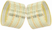NMII Non-Precious Metal Base Metal With Cutting and Plane Bangles Set For Women and Girls