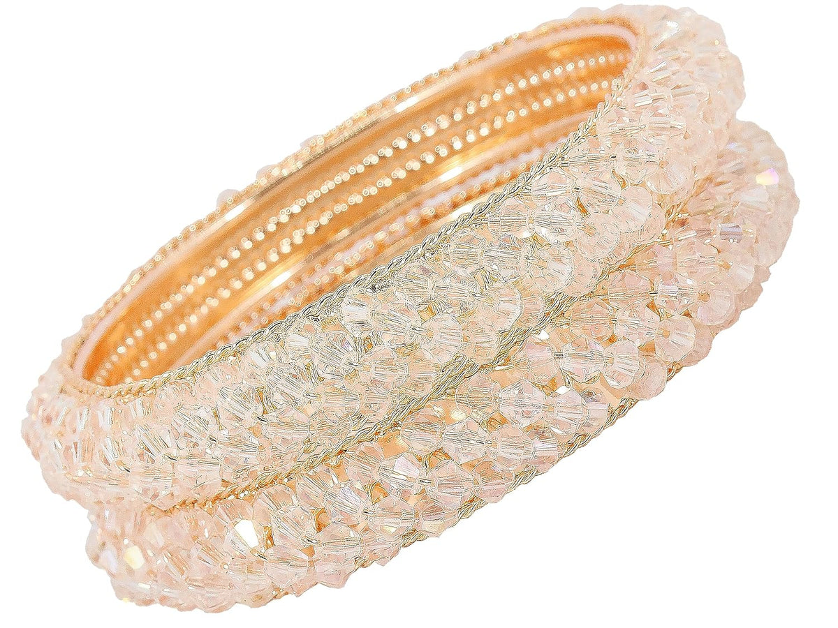 NMII Alloy Metal Stylish Fancy Pearls Bangles Bracelet Set For Women & Girls | Trending Metal Bangles | Women Bangles | Pearls Kada Set For Women | Bangles Set Wedding, Party, Daily- Pack of 2 Bangle