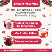 Urban Platter 100% Canadian Cranberry Juice, 350ml (Glass Bottle, No Added Sugar & Preservative-Free, Antioxidant-Rich, Supports UTI Health, Ideal for Cocktails & Mocktails)