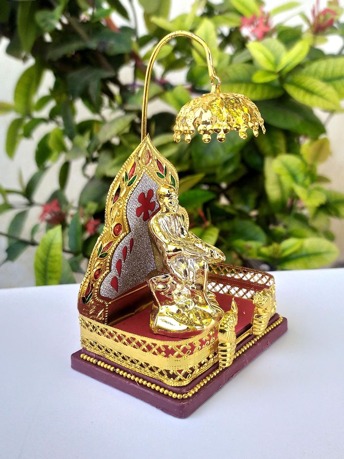 SHINDE EXPORTS Plastic Shirdi Saibaba Temple Idol/Statue for Car Dashboard (Design 6, Medium)
