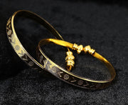 NMII Brass with Gold Plating Bangle Bracelet Set (Pack of 2)