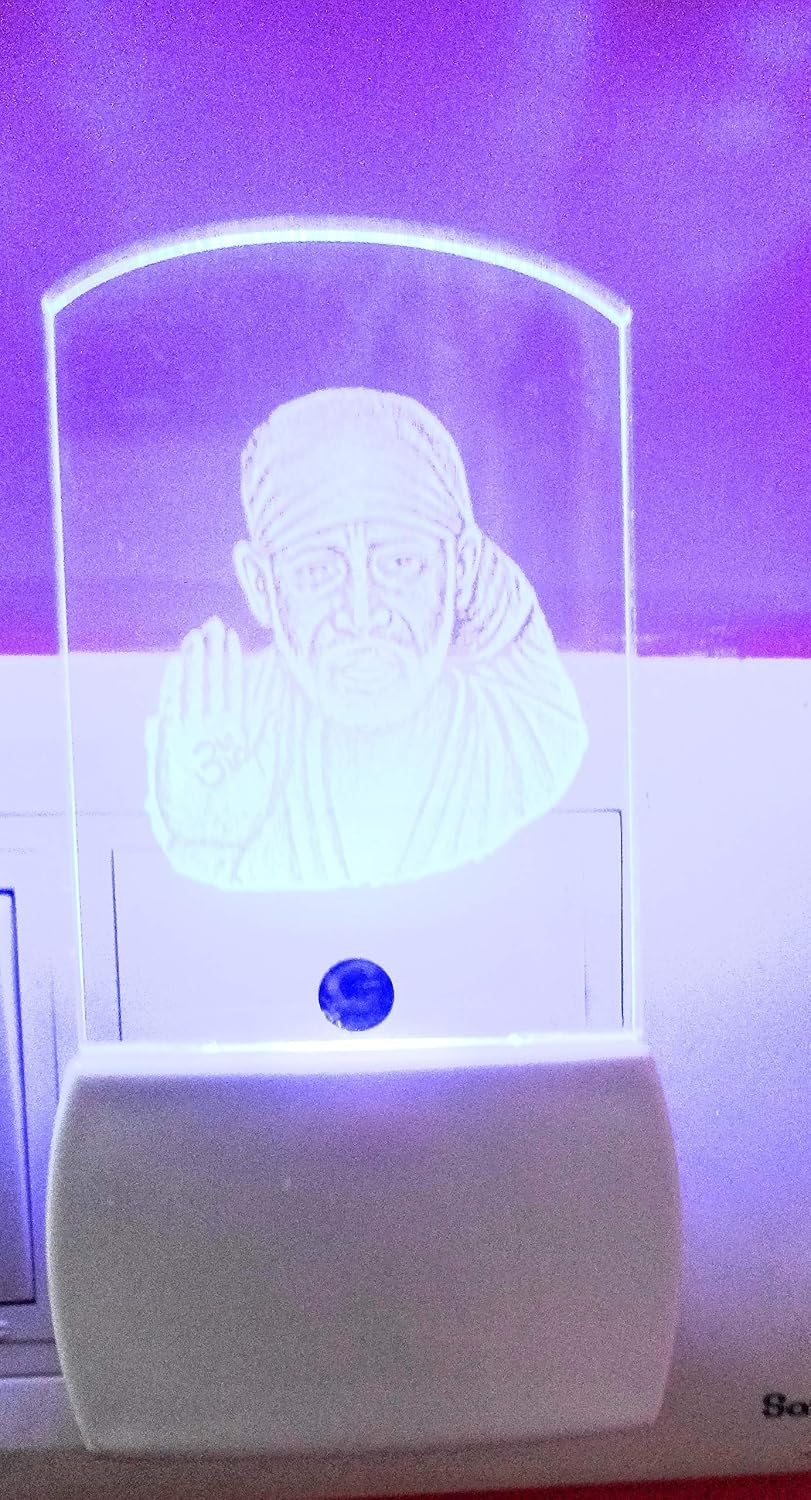 SHINDE EXPORTS Sai Baba Colour Changing LED Room Lamp (Design 4)