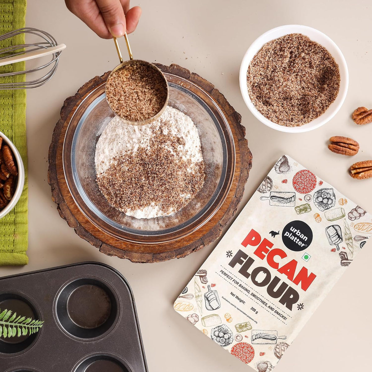 Urban Platter Pecan Flour, 200g (Imported from the USA | Ideal for Baking & Desserts)