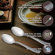 Parage 6 Piece Stainless Steel Table Spoons Set with Zig Zag Design, Dinner Spoon for Home and Kitchen, 18.5 cm, Tableware, Set of 6, Silver
