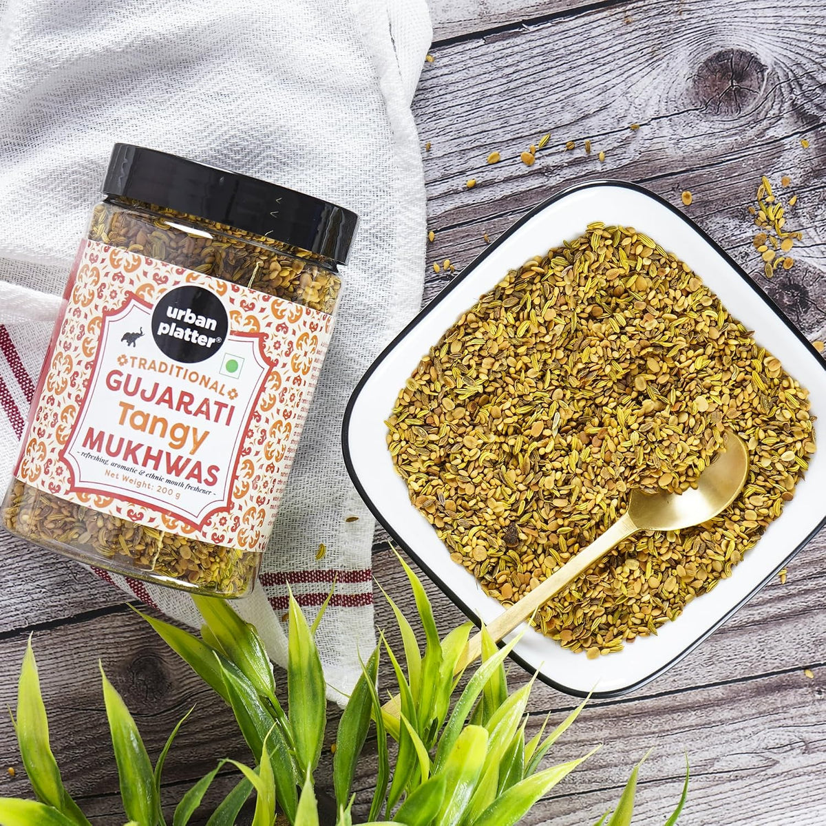 Urban Platter Traditional Gujarati Tangy Mukhwas, 200 Grams (Mouth Freshener | Digestive | After-Meal Snack | Rich in Fibre)