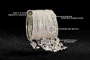 NMII Metal with Zircon Gemstone Studded Latkan Bangles Set For Girls and Women I Latkan Bangle Set, Metal Bangle Set I Pack of 12 Bangles