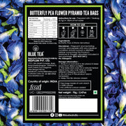 BLUE TEA - Butterfly Pea Flower Tea - 100 Tea Bags - Plant Based | ANTIOXIDANT RICH | Aparajita - Shankhpushpi | Caffeine Free - Detox - Flower Based - Herbal Tea | Ziplock