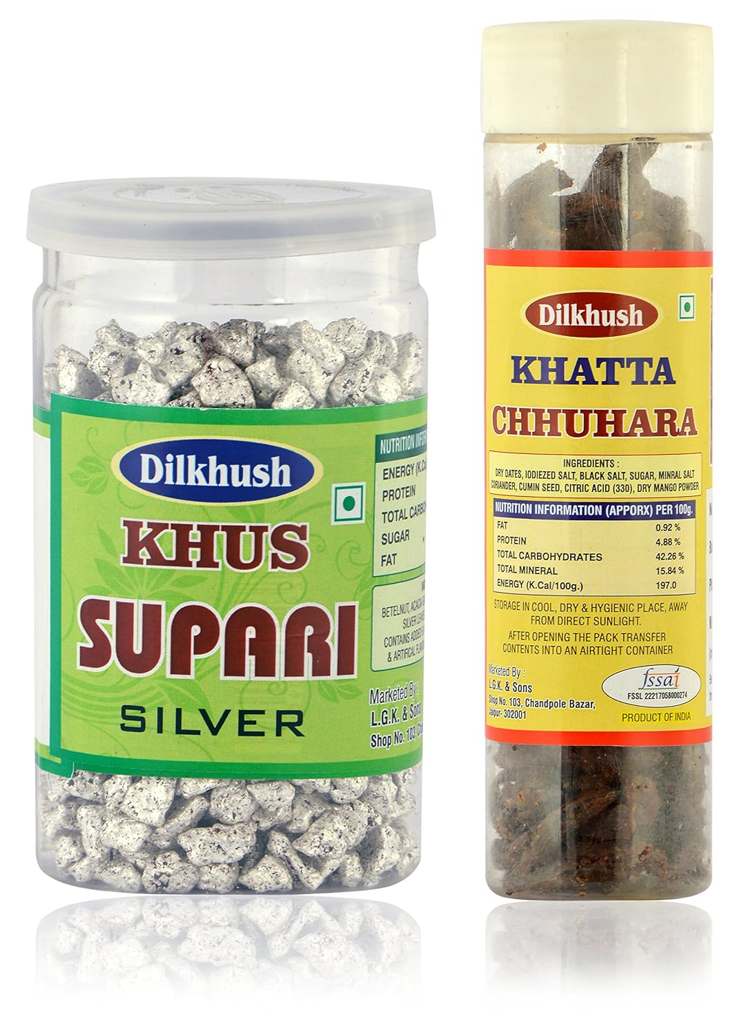 Dilkhush Khus Supari and Khatta Chhuhara, 250 g (Combo of 2)