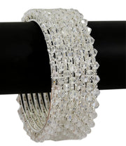 NMII Pearls Studded Metal Bangles Set For Women and Girls
