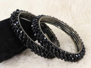 NMII Metal with Pearls Bangles Bracelet Set For Girls & Women I Pack of 2 Bangle