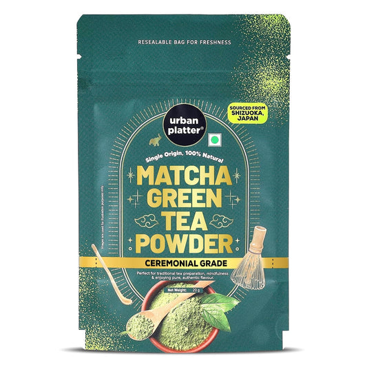 Urban Platter Japanese Ceremonial-Grade Matcha Green Tea Powder, 20g (First-Harvest Leaves | Premium-Grade | Stone-Ground | Antioxidant-Rich)