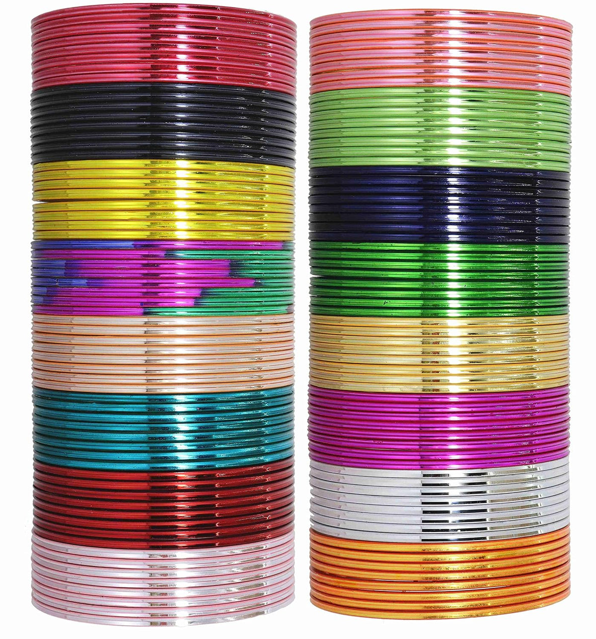 NMII Non-Precious Metal Base Metal with Simple and Smooth Edges Glossy Finished Bangle Set For Women and Girls