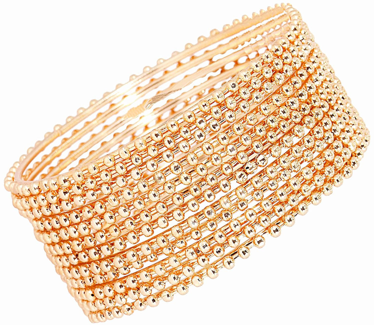 NMII Non-Precious Metal Base Metal With Ball Chain Glossy Finished Bangles Set For Women and Girls