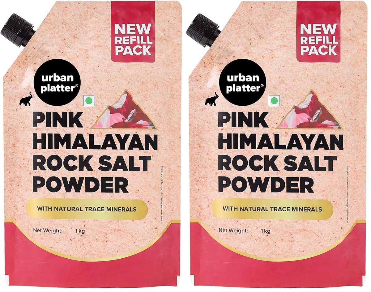 Urban Platter Pink Himalayan Rock Salt Powder, 1Kg (Pack of 2)