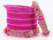 NMII Traditional Plain Metal Bangles with Golden Zircon Stone For Women & Girls | Chuda Set For Bridal Women Wedding, Party, Occasion | Golden Chuda | Metal Bangles For Women- Set of 30