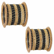 NMII Non-Precious Metal with Base Metal and studded with Zircon Gemstone or Zari Dotted Glossy Finished Traditional Chuda Bangle set for Women and Girls