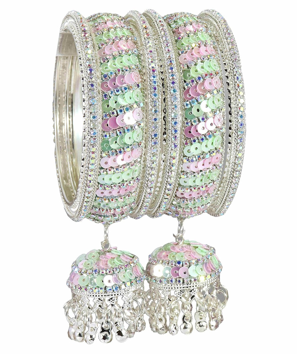 NMII Ethnic Wear Bangles Gold-Tone Alloy with Musical Ghungroo Charms | Women Fashionable Jewelry | Designer Bracelet Bangles For Girls | Viral Kashmiri Chudiya for Weddings, Festivals & Parties