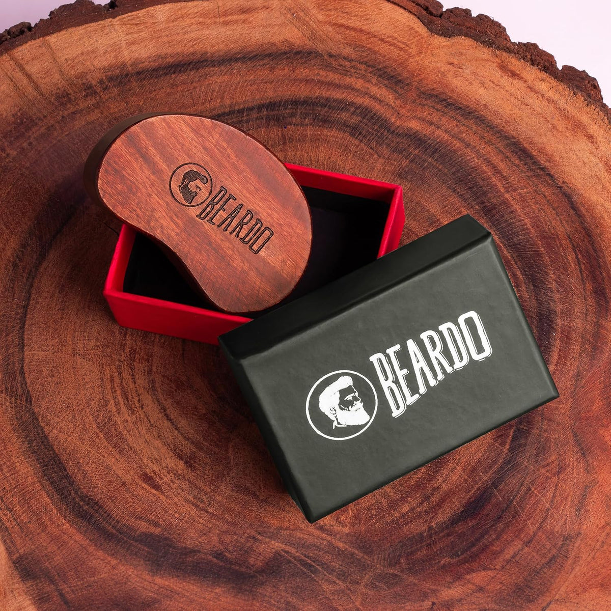 Beardo 100% Boar Bristle Beard Brush | Wooden Beard Grooming Brush for Men | Detangles & Styles Frizzy Beard | Travel-Friendly Ergonomic Design