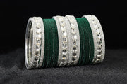 NMII Metal Bangles Set For Women and Girls Studded With Zircon Gemstone and Velvet Bangles I Chuda Bangles I Stylish Bangles Bracelet Set I Metal Bangles (Pack of 28)