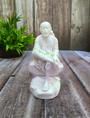 SHINDE EXPORTS Shirdi Saibaba Marble Idol for car Dashboard and Gifting (6 inches)
