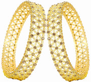 NMII Non Precious Metal Base Metal With Zicon Studded Glossy Finished Kada Set For Women and Girls
