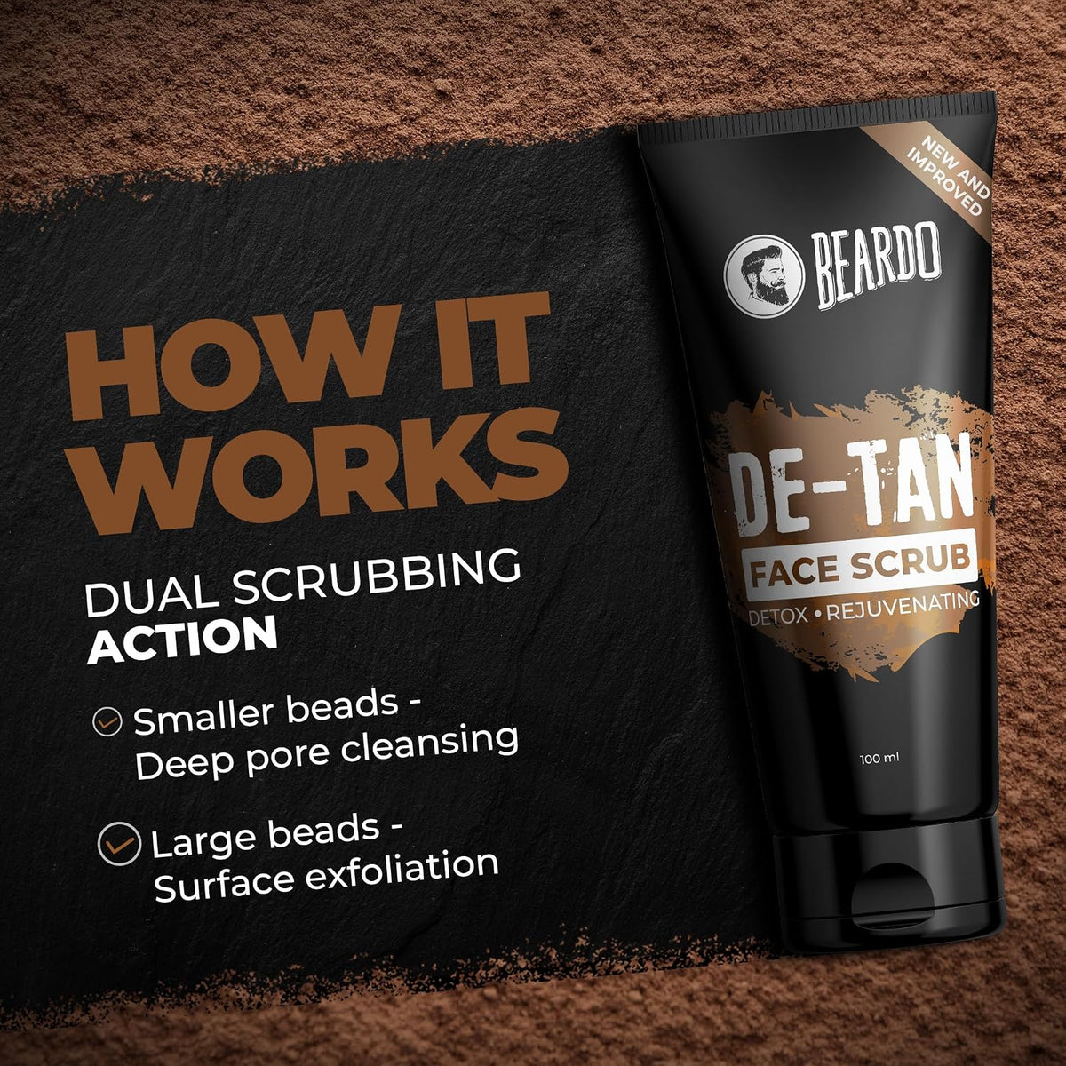 Beardo DeTan Har Roz Kit for Men | Face Wash with 4% Glycolic Acid, Lactic Acid & Niacinamide | Exfoliating Body Wash with Beads, Glycolic & Lactic Acid | DeTan Face Scrub | Tan Removal Kit for Men