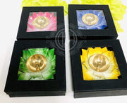 DSH Brass Lotus/Kamal Design Diya Deepak Gift Pack | Akhand Jyot | Arti Poojan Temple Home Dcor (Pink)
