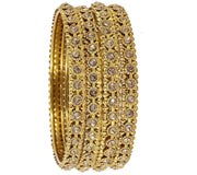 NMII Metal with Zircon Gemstone Studded Kada set for Women/Girls