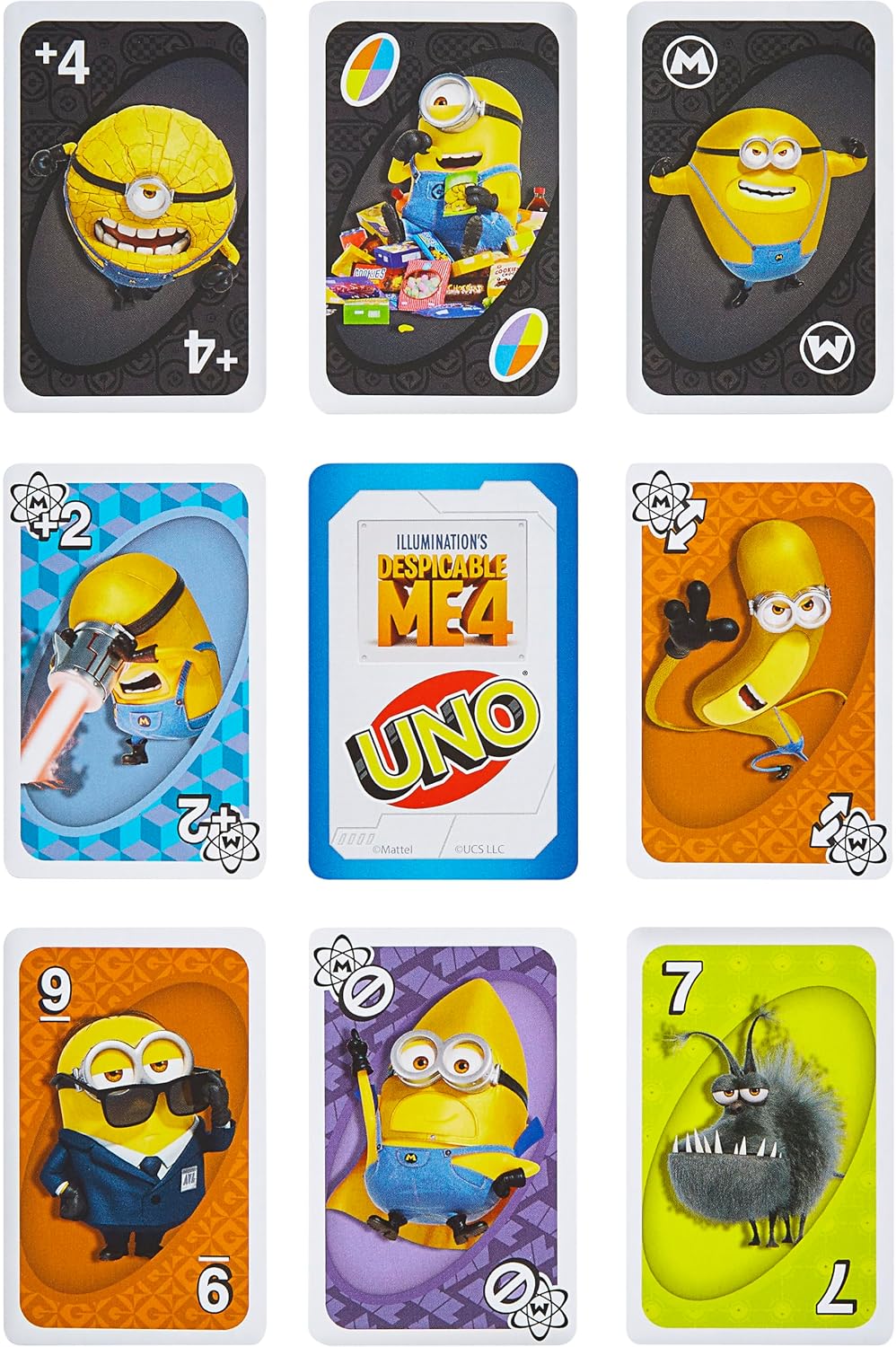 Mattel Games UNO Despicable Me 4 Card Game for Kids, Adults & Family with Deck Inspired by The Movie