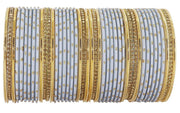 NMII Non-Precious Metal Base Metal with Zircon Gemstone Studded worked Spread with Glitter Glossy Finished Bangle Set For Women and Girls