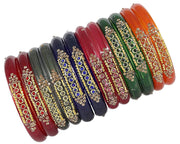 NMII Colourful Women's Bangles Set Studded with Zircon Gemstone & Beads | Daily use, Wedding, Party, Office | Bangles For Women Traditional | Girls fashion Jewellery