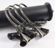 NMII Non-Precious Metal Base Metal with Curved Shaped and Latkan Linked Glossy Finished Kaleere type Kada Set For Women and Girls