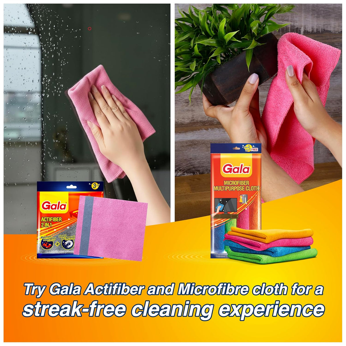 Gala Super Scrub Set – Made of Steel – Black – Pack of 6