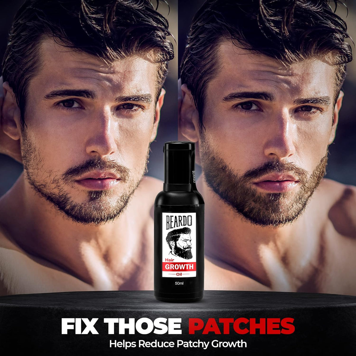 Beardo Beard Growth Duo | Beard & Hair Growth Oil 50ml & Beard Activator | Promotes Thicker, Longer & Fuller Beard Growth | For Patchy Beard- Set of 2