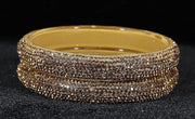 NMII Glass with Zircon Gemstone and Glitter Kada Set For Women and Girls